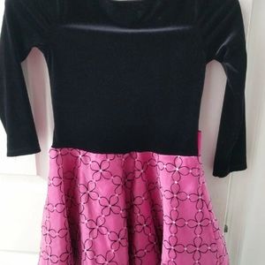 Girls pink and black dress